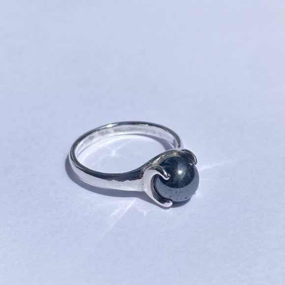 925 sterling silver hematite ring✨ - Picture 1 of 16